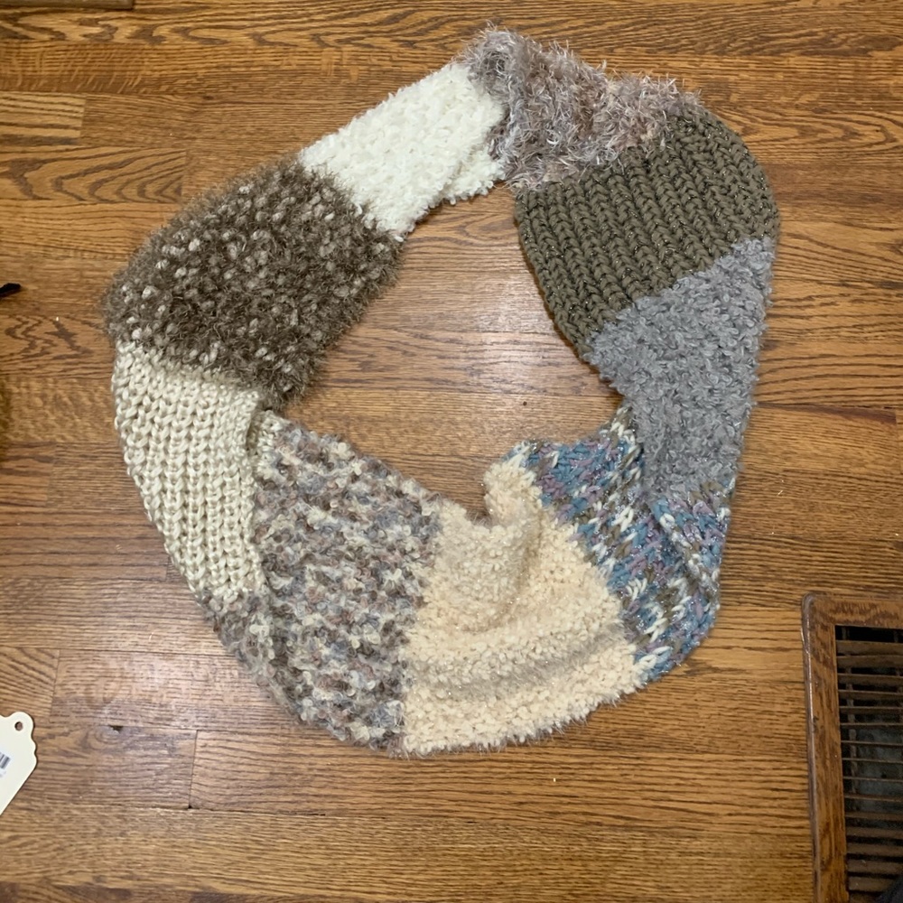 Chunky multi patterned infinity scarf